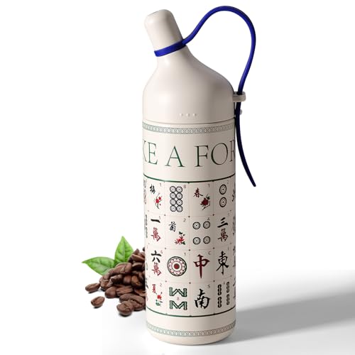 joiyota 26oz Mahjong Tumbler with Straw - Ceramic Lined Insulated Water Bottle, Leak-Proof Stainless Steel Cup,3D Print Design, Fun Gift for Mahjong Players, Game Night, Women & Men