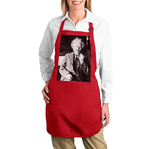 Tablier cuisine premium rouge Albert Einstein photo star scientifique original