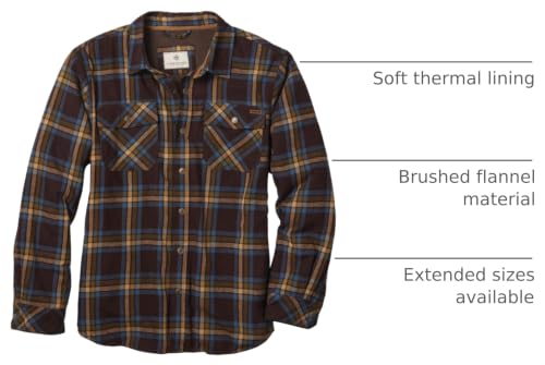 Image of Legendary Whitetails Mens Thermal Lined Shirt Jacket Plaid Flannel Polyfill Insulated Shacket