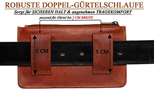 MATADOR Echt leren riemhoesje met klittenbandsluiting en YKK-ritsvak met RFID-bescherming voor kaarten, bankbiljetten en munten, telefoonhoes - Image 3