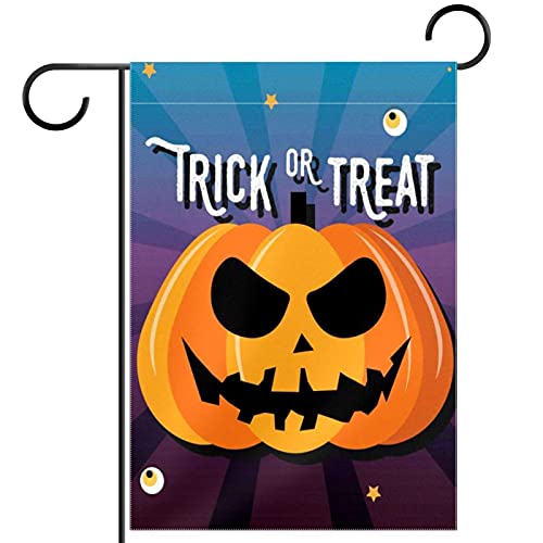 Drapeau bienvenue Halloween citrouille double face durable pour embellir un jardin terne