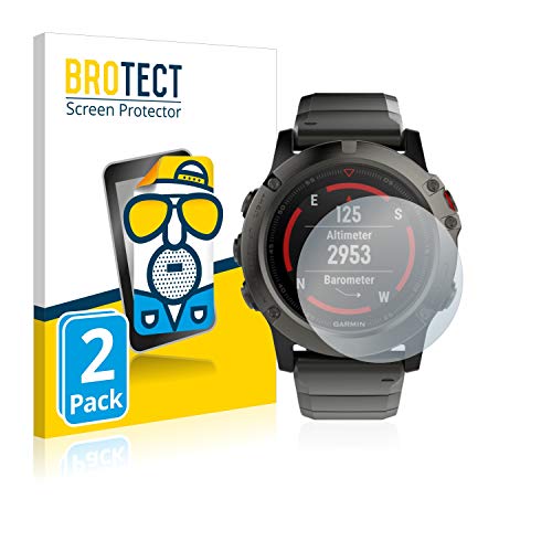BROTECT Protector Pantalla Anti-Reflejos Compatible con Garmin Fenix 5X (51 mm) (2 Unidades) Pelicula Mate Anti-Huellas