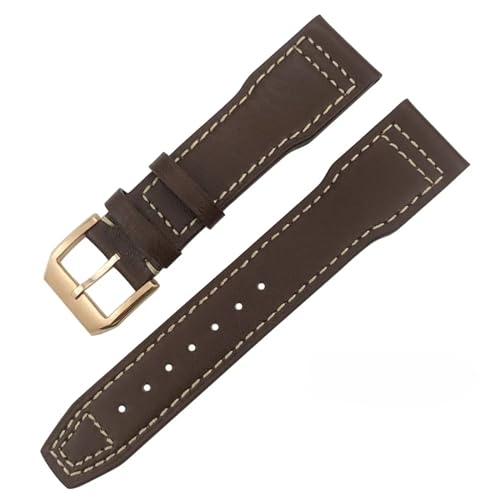 Bracelet de montre en cuir marron EZZON 20mm 21mm 22mm pour IWC Mark 18