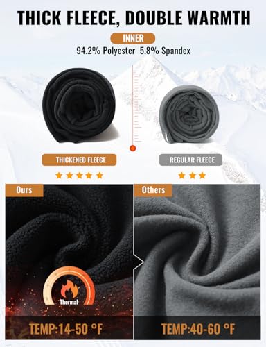 baleaf Women's Thick Fleece Lined Pants Flare Leg Winter Snow Water Resistant Cargo Pockets High Waisted Warm4