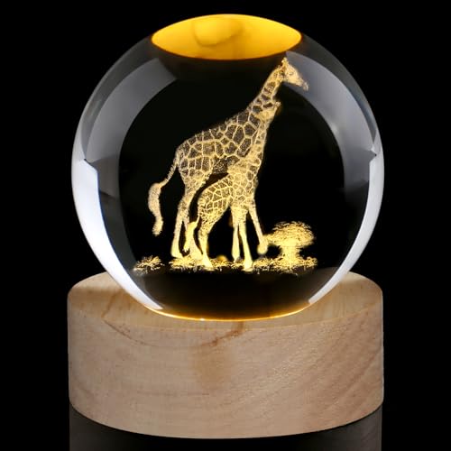 AWARDSEN Giraffe Gifts for Women Thank You Teacher Gifts 3D Crystal Ball Giraffe Ornament Gift for Teacher End of the Year