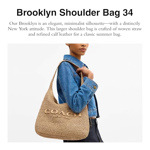 Image of COACH Brooklyn Shoulder Bag 34 in Straw