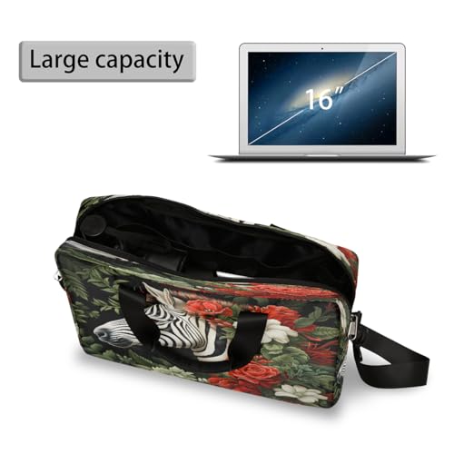 Maletín para laptop 15.6-16 pulgadas diseño Zebra Flores miniatura 5