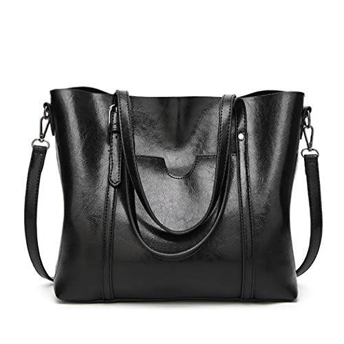 Fanspack Handtasche Damen Schwarz Shopper Damen Groß Tote Tasche Schultertasche Leder Umhängetasche Damen Hobo Taschen Tragetasche Handtasche Elegant Henkeltaschen
