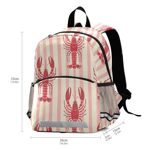 Red and Peach Lobster little kids backpacks chest strap book bags for childrens mochilas escolares para ni?as3