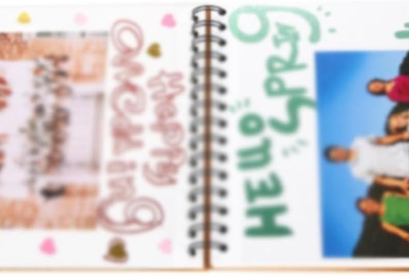 Travel Growth Commemorative Book ﻿ DIY Album Paste Type Creative Retro Desk Calendar Album Laminated Album Applicable to Photos, Receipts, Star Cards, etc(White-Patch Five-Pointed star4)