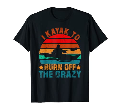 Yo kayak para quemar el loco divertido retro Camiseta