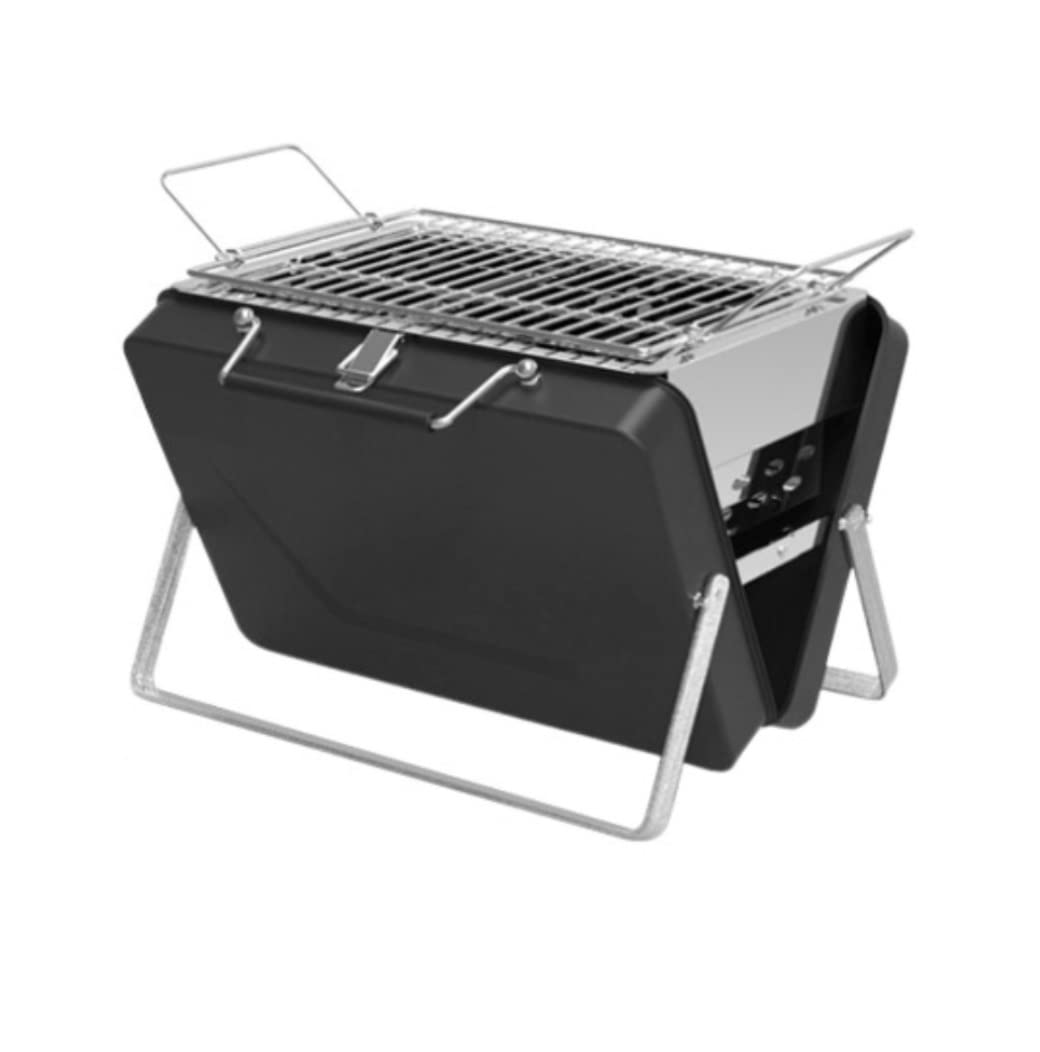 Parrilla plegable portátil de carbón ligera para cocina exterior en camping y barbacoa negra