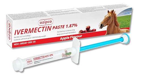 OZIPCO Ivermectin Horse Paste 1.87% | Apple Flavor – 6.08g Syringe for Equine Use Only Up to 1250 LB