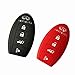 Silicone Protective Fob Skin Cover Shell Key Jacket for INFINITI EX35 INFINITI FX35 INFINITI FX50 INFINITI G35 INFINITI G37 INFINITI M35 INFINITI M35h INFINITI M45 INFINITI M56 INFINITI QX56 Smart Key Case Fob 4 Button (One Black and One Red)