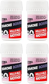 InsectoKil Moth Killer Smoke Bombs For The Home | Professional Strength Moth bombs for Wardrobe, Moth Bombs for Carpet & Indoor Treatment (Pack of 4, 3.5g Mini Smoke Bombs)