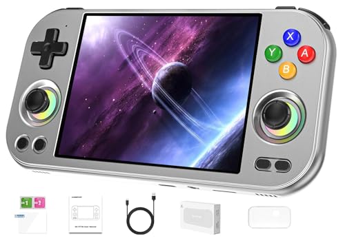 Image of Anbernic RG477M Retro Handheld Game Console , 4.7 Inch Touch Screen Aluminum Alloy CNC Android 14 System Support WiFi 6E Bluetooth 5.3 Dimensity 8300 Processor 8+128GB(Silver Blade)