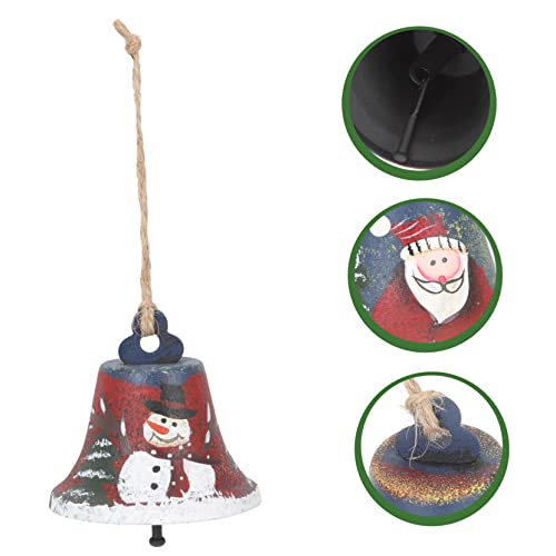 Sewacc Wrought Iron Bell Pendant Garland Decor Decorations For Home Artificial Christmas Tree Christmas Bells Tree Pendants Diy Snowman Bell Pendants Christmas Snowman Bell Scene Pendants #TOP2