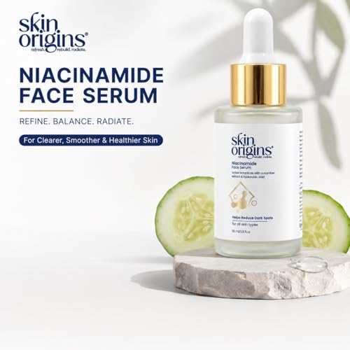 Image of Niacinamide Face Serum with Cucumber Extract and Hyaluronic Acid | Helps Reduce Dark Spots | 30 ml | Face serum | Niacinaminde + cucumber+ hyaluronic serum |