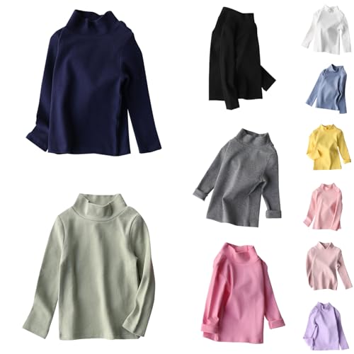 Betadog Baby Girls' and Toddler Long Sleeve Turtleneck Shirts Baby Girls' Cotton Turtleneck Solid (Purple, 5-6 Years)