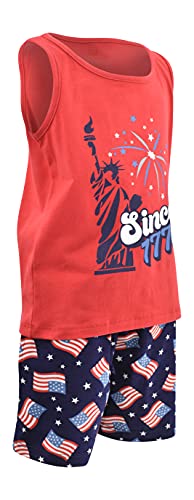 Image of Unique Baby Boys American Boy 4th of July 2pc Tank Shorts Set