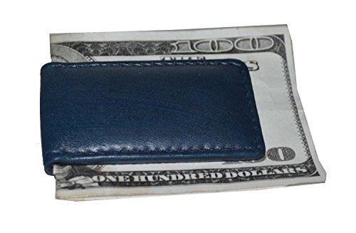 Image of LB LEATHERBOSS Men's New Leather Strong Magnetic Money Clip (Blue)