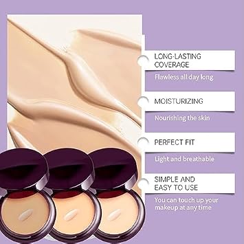 Evanesce Soft Matte Cream Concealer, Full-Coverage Waterproof Moisturizing Hydrating Foundation,Long Lasting Moisturizing Lightweight,Color Correcting Cream with Makeup Brush (Dark)