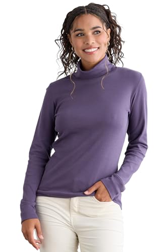 Image of Fair Indigo Women's Organic All-Cotton Luxe Turtleneck