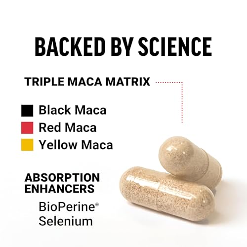 Image of Force Factor Maca Max, Maca Root Capsules to Maximize Vitality & Performance, Made with Black Maca, Red Maca, & Yellow Maca Powder, Maca Root Powder, 2000mg, 120 Capsules