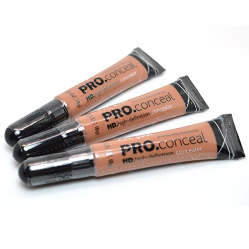 L.A. Girl Pro Concealer 3 x GC979 Almond HD High Definition Liquid Pro Conceal + FREE EARRING