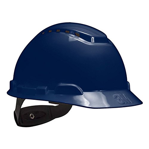 3M Hard Hat, Vented with 4-Point Ratchet Suspension, H-710V Adjustable, Navy (Pack of 20)