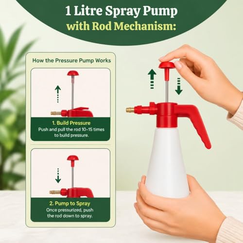 Image of Urban Upvan 1L Multipurpose Classic Sprayer Hand Powered Water Spray Bottle for Gardening Sanitising Car & Bike Wash Home & Garden