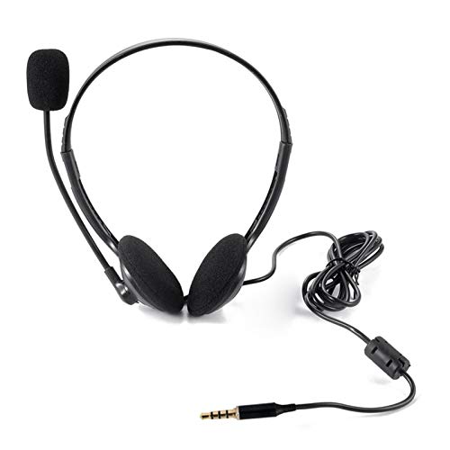 Computer Headset with Mic - 3.5mm Lightweight Computer Headphones, Professional Wired Headset | Noise Cancelling Headset with Mic, Adjustable Wired Stereo Headphones for Pc Tablets Laptop Phones