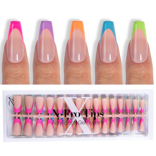 SXC Cosmetics X-Pro Tips Glow French Tip Press On Nails