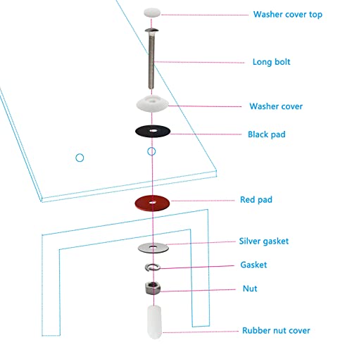 Bydorunce Db-Tb-M White Diving Board Mounting Bolt Kit Replacement For Two Hole Residential Diving Boards Includes Bolts Washers Nuts #TOP2