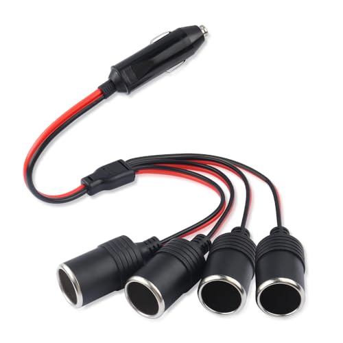 11.81 Inch Car Cigarette Lighter Splitter with 20A Fuse,1 to
