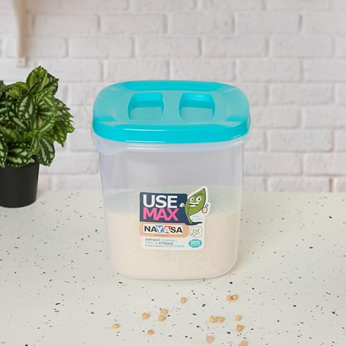 Image of Nayasa Use Max Container (5 Ltrs, 7.5 Ltrs, 10 Ltrs) BPA Free Food Grade Airtight Kitchen Storage Stackable Containers- Set Of 3, Blue