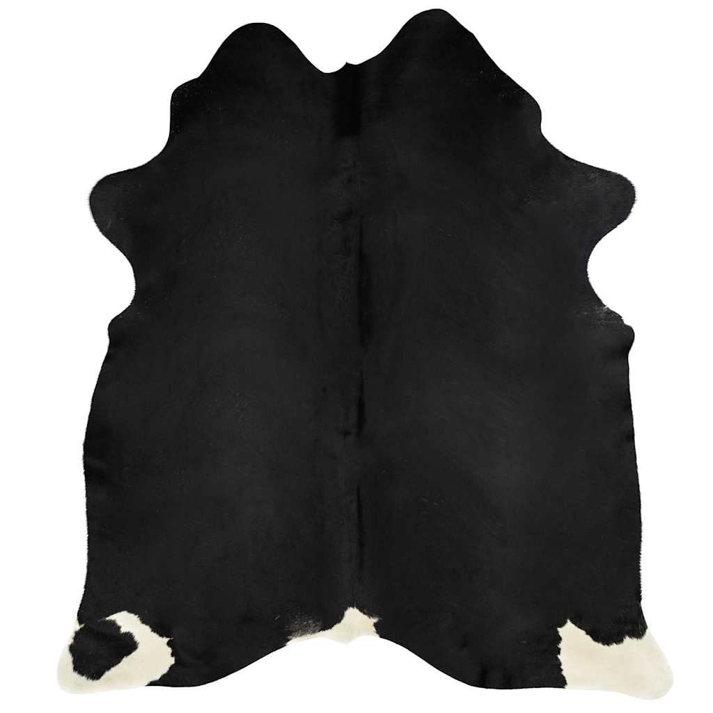 vidaXL Alfombra de Piel de Vaca Auténtica Casa Hogar Jardín Decoración Diseño Estilo Interior Exterior Sala Salón Comedor Habitación 150x170 cm Negro