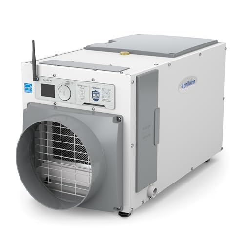 AprilAire E080W Wi-Fi Dehumidifier – 80 PPD for Crawl Spaces, Basements, Whole Houses up to 4,400 Sq. Ft., Part of the AprilAire Healthy Air System