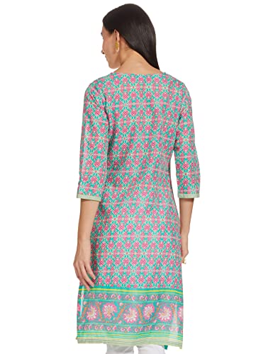 Image of Rangriti Womens Round Neck Printed Kurta