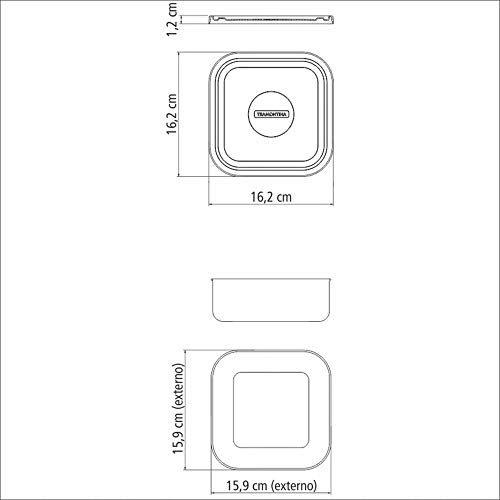 TAMPA PLASTICA QUADR.16CM FREEZINOX