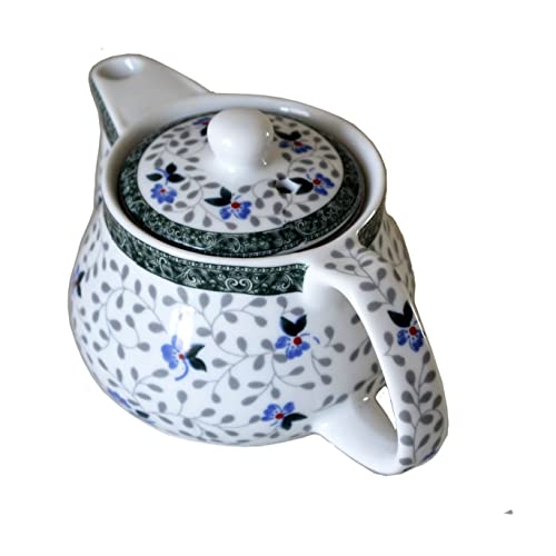 Image of Small Porcelain Teapot, 9oz Tea Pot with Stainless Steel Filter Removable (Flower)