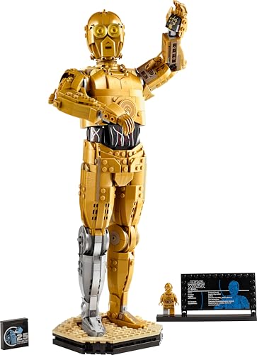 Star Wars 75398 C-3PO - Modellino di Droide da Costruire - Kit Modellismo per Adulti da Esposizione e da Collezione - Include Supporto, Targa Informativa e Minifigure - Idea Regalo per i Fan - Lego - Immagine 8