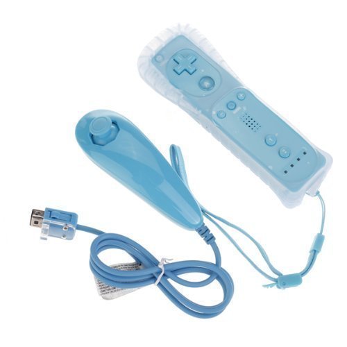 Brand New! Remote and Nunchuck Controller For Nintendo Wii-Blue