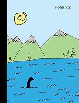 Paperback Notebook: A Lake Monster Covered Notebook with 75 sheets / 150 pages on College Ruled Paper Book