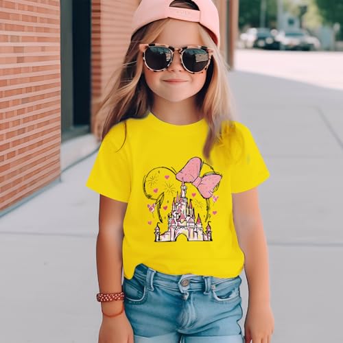 Image of Graphic Shirts for Girls Cute Bow T Shirt Kids Toddler Holiday Tshirt Vacation Trip Summer Tee Cotton Tops