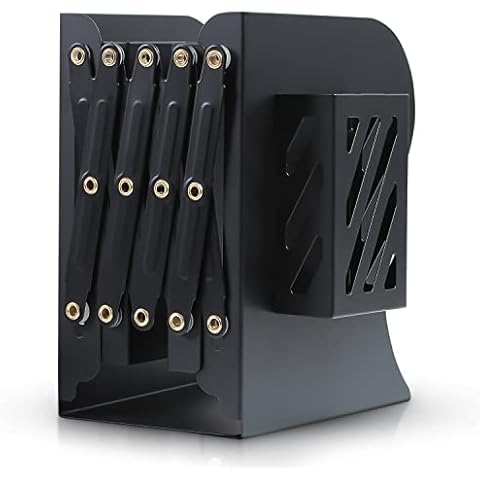 Auxu Adjustable Desk Storage Bookends with Pen Stand Holder – 2-in-1 Bookend and Pen Stand – Telescopic Design – Expands Up to 20” – Multipurpose and Versatile – Desktop Accessory Cover