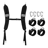 Prelineva Backpack Straps Replacement, Adjustable Padded Shoulder Straps with 4 Metal Hooks, 4 Noly Strap s & D Hooks, Oxford Cloth Replacement Strap s for Backpack, Dry Bag, Sprayer