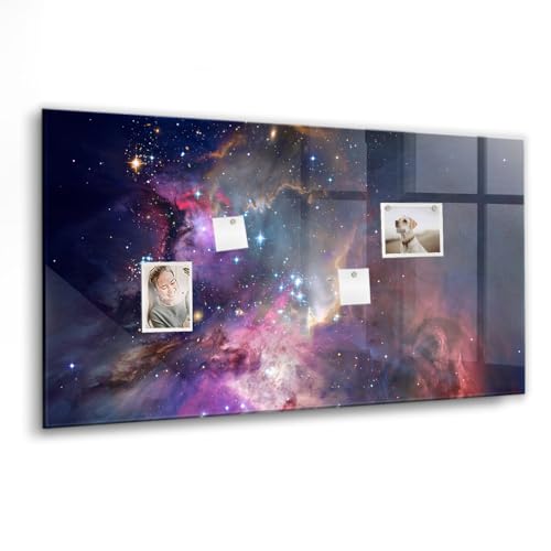 Tableau magnétique en verre effaçable à sec 120x60cm pour bureau et décoration photo galaxie