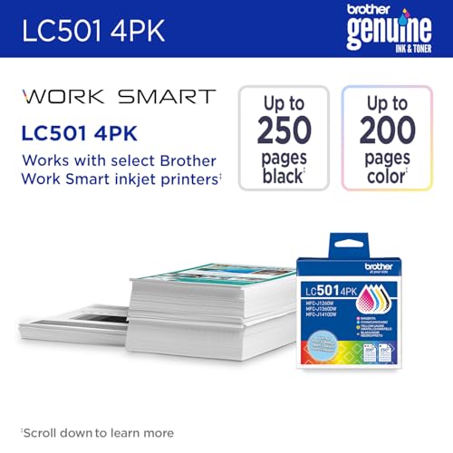 Image of Brother Genuine LC5014PK 4-Pack (1 Each of) Standard Yield Black, Cyan, Magenta, and Yellow Ink Cartridges