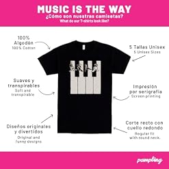 Pampling T-Shirt 100% Coton, Unisexe à Manches Courtes, Vêtements pour Hommes et Femmes en 5 Tailles, T-Shirt Noir, Modèle Music is The Way - Les Beatles, Paul McCartney, John Lennon, RIngo Starr, George Harrison Pampling T-Shirt 100% Coton, Unisexe à Manches Courtes, Vêtements pour Hommes et Femmes en 5 Tailles, T-Shirt Noir, Modèle Music is The Way – Image 6